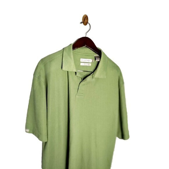 Tehama Golf Men XL Polo Shirt Lime Moisture Management Travel Beach Short Sleeve - Picture 3 of 4